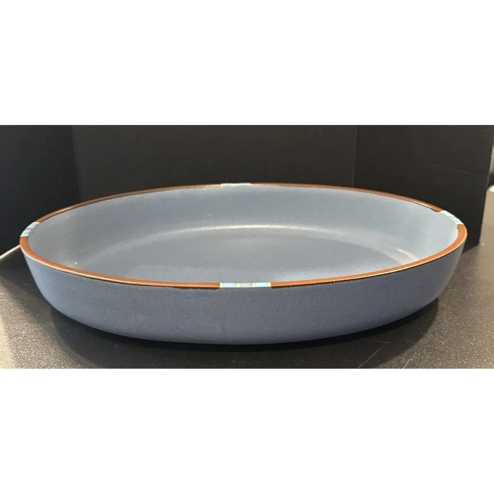 Dansk Sky Blue Mesa Oval Serving Baking Deep Dish Bowl‎ 12.5